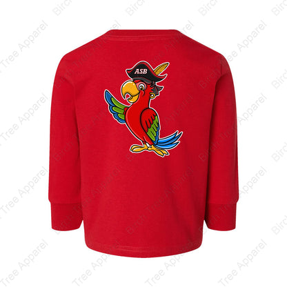 Long Sleeve Shirt - St. Barts Pirates w. Parrot On Back (Littles)