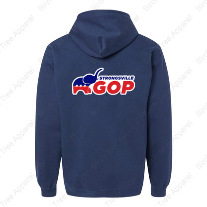 Hoodie Zip Up - GOP Elephant w. Strongsville GOP on Back