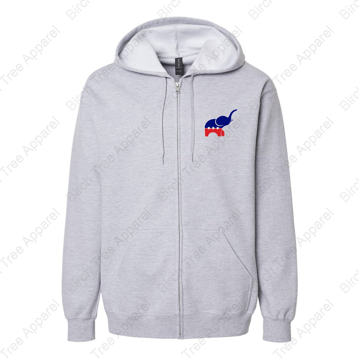Hoodie Zip Up - GOP Elephant w. Strongsville GOP on Back