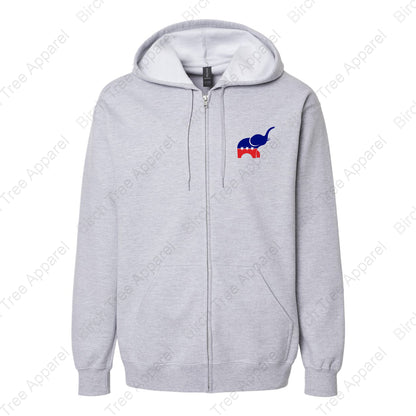 Hoodie Zip Up - GOP Elephant w. Strongsville GOP on Back