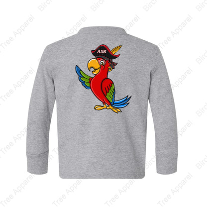 Long Sleeve Shirt - St. Barts Pirates w. Parrot On Back (Littles)