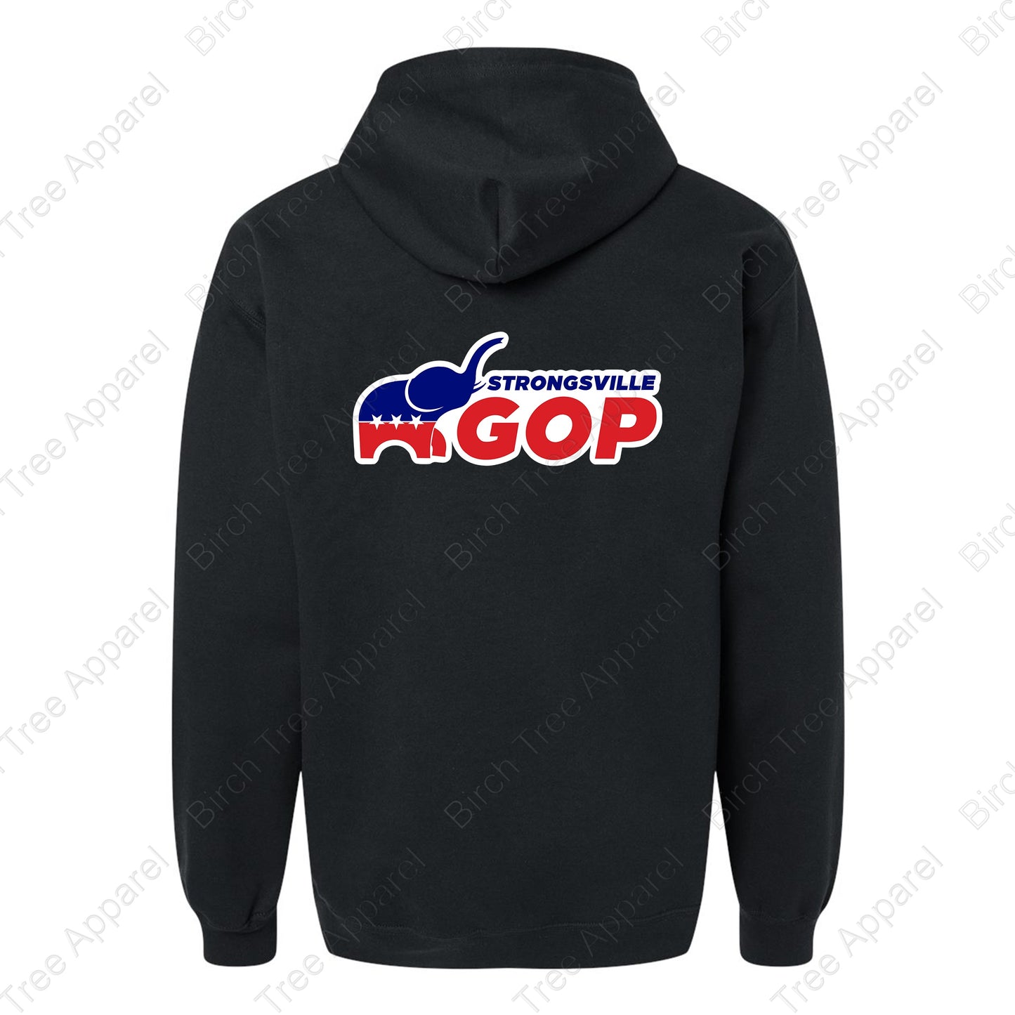 Hoodie Zip Up - GOP Elephant w. Strongsville GOP on Back
