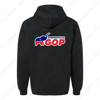 Hoodie Zip Up - GOP Elephant w. Strongsville GOP on Back