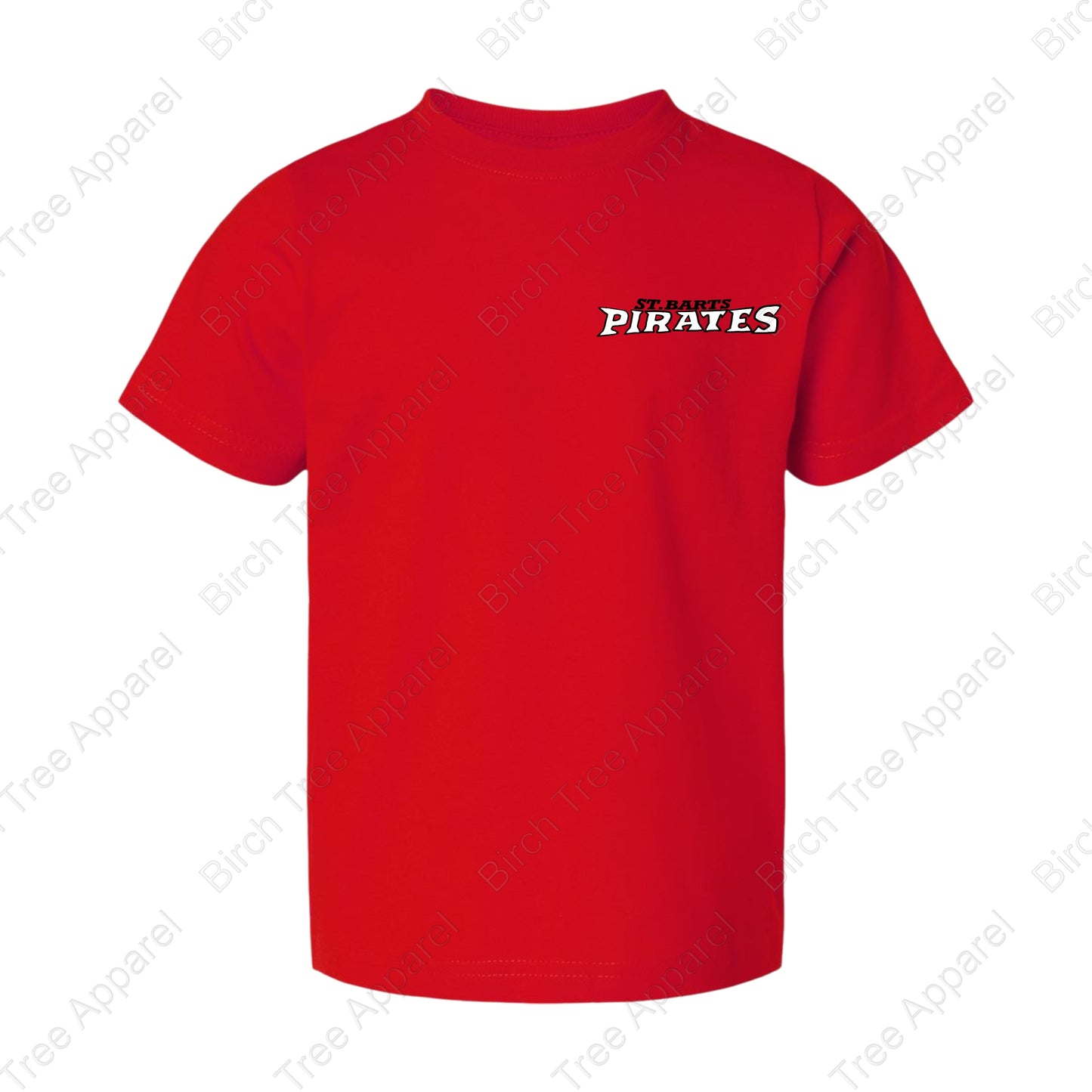 T-Shirt - St. Barts Pirates w. Pirate On Back (Littles)