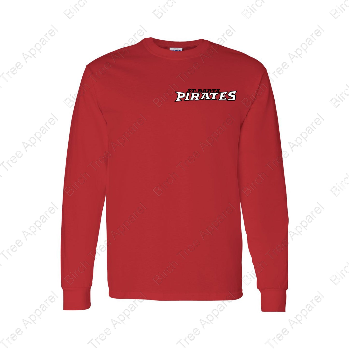 Long Sleeve Shirt - St. Barts Pirates w. Parrot On Back (Youth & Adult)