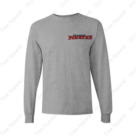 Long Sleeve Shirt - St. Barts Pirates w. Pirate On Back (Youth & Adult)