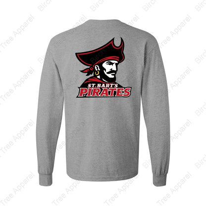 Long Sleeve Shirt - St. Barts Pirates w. Pirate On Back (Youth & Adult)