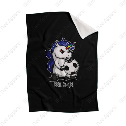 Unicorn Power Est. 2018 Minky Blanket