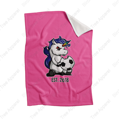 Unicorn Power Est. 2018 Minky Blanket