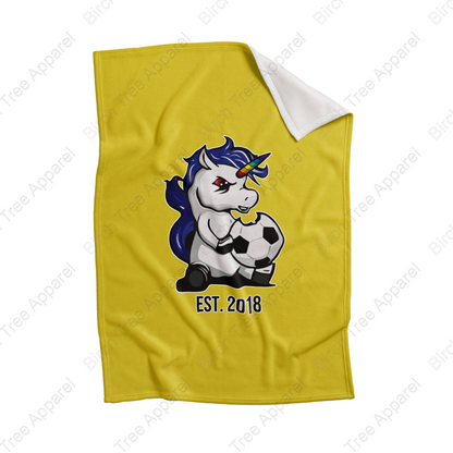 Unicorn Power Est. 2018 Minky Blanket