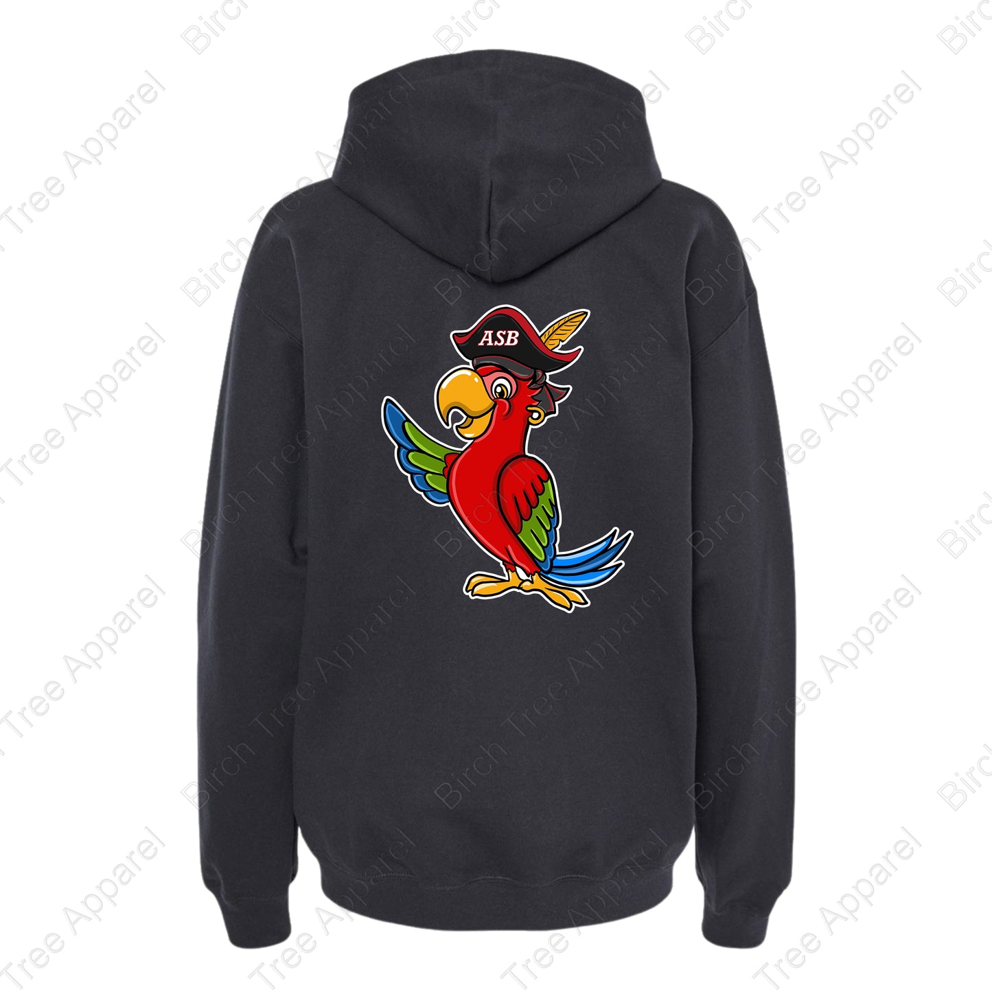 Hoodie - St. Barts Pirates w. Parrot On Back (Youth & Adult)