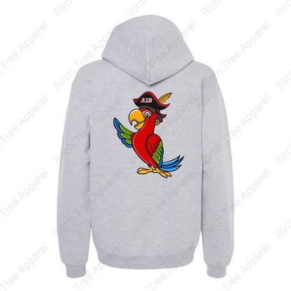 Hoodie - St. Barts Pirates w. Parrot On Back (Youth & Adult)