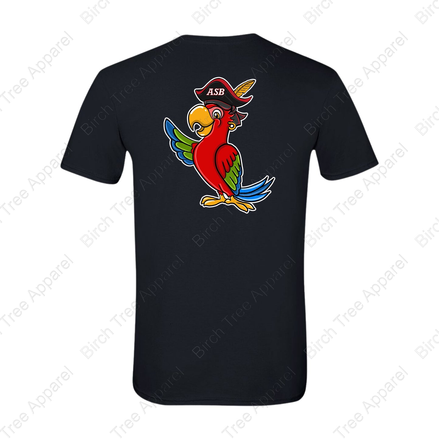 T-Shirt - St. Barts Pirates w. Parrot On Back (Youth & Adult)
