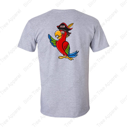 T-Shirt - St. Barts Pirates w. Parrot On Back (Youth & Adult)