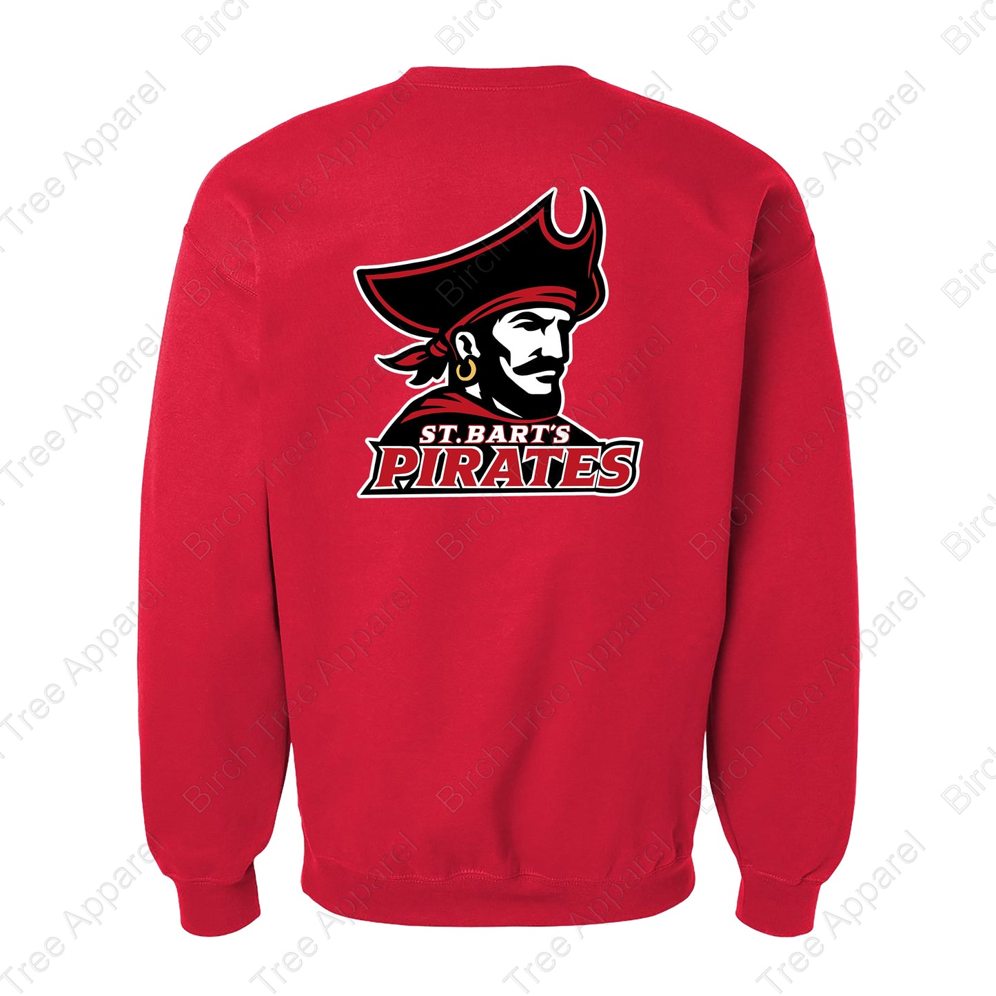 Crewneck - St. Barts Pirates w. Pirate On Back (Youth & Adult)
