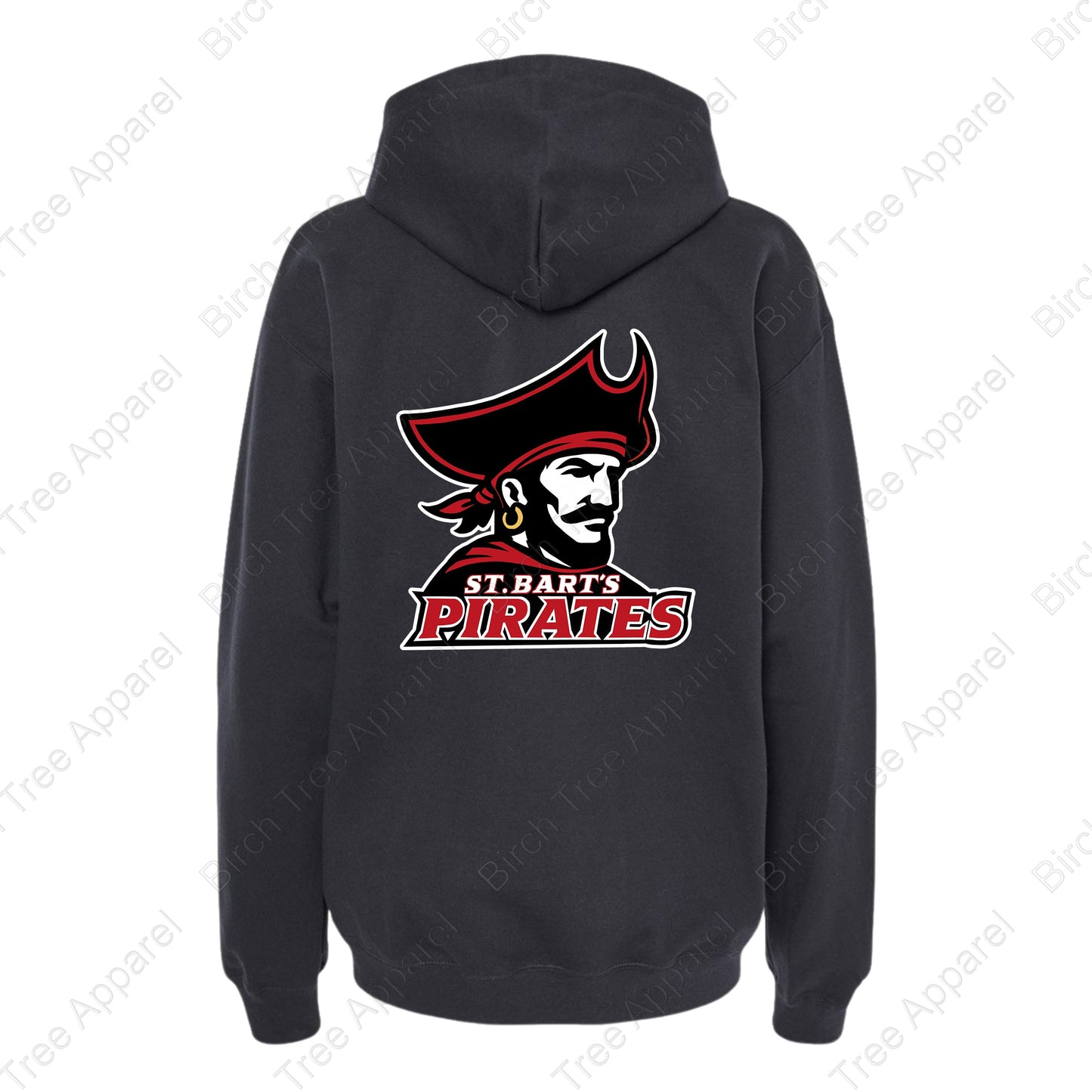 Hoodie - St. Barts Pirates w. Pirate On Back (Youth & Adult)