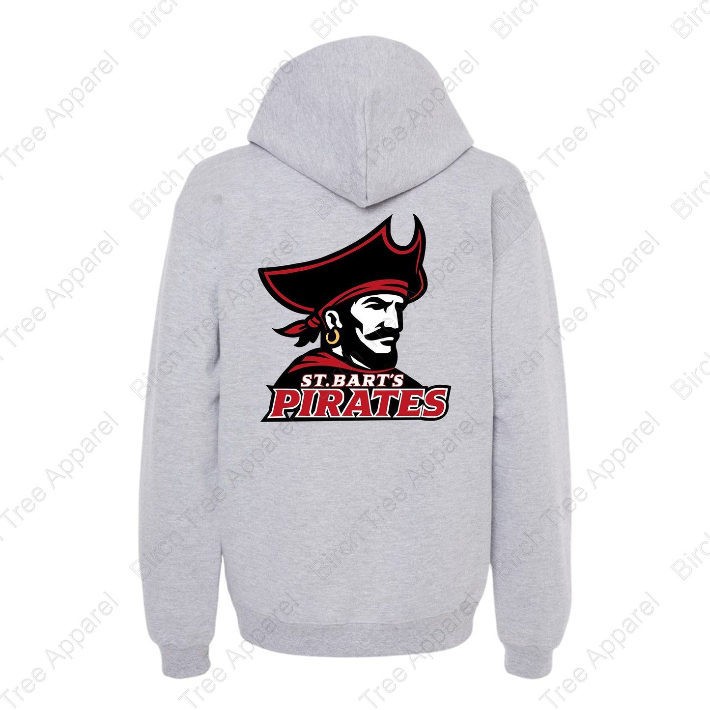 Hoodie - St. Barts Pirates w. Pirate On Back (Youth & Adult)