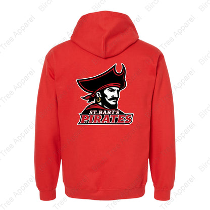 Hoodie - St. Barts Pirates w. Pirate On Back (Youth & Adult)