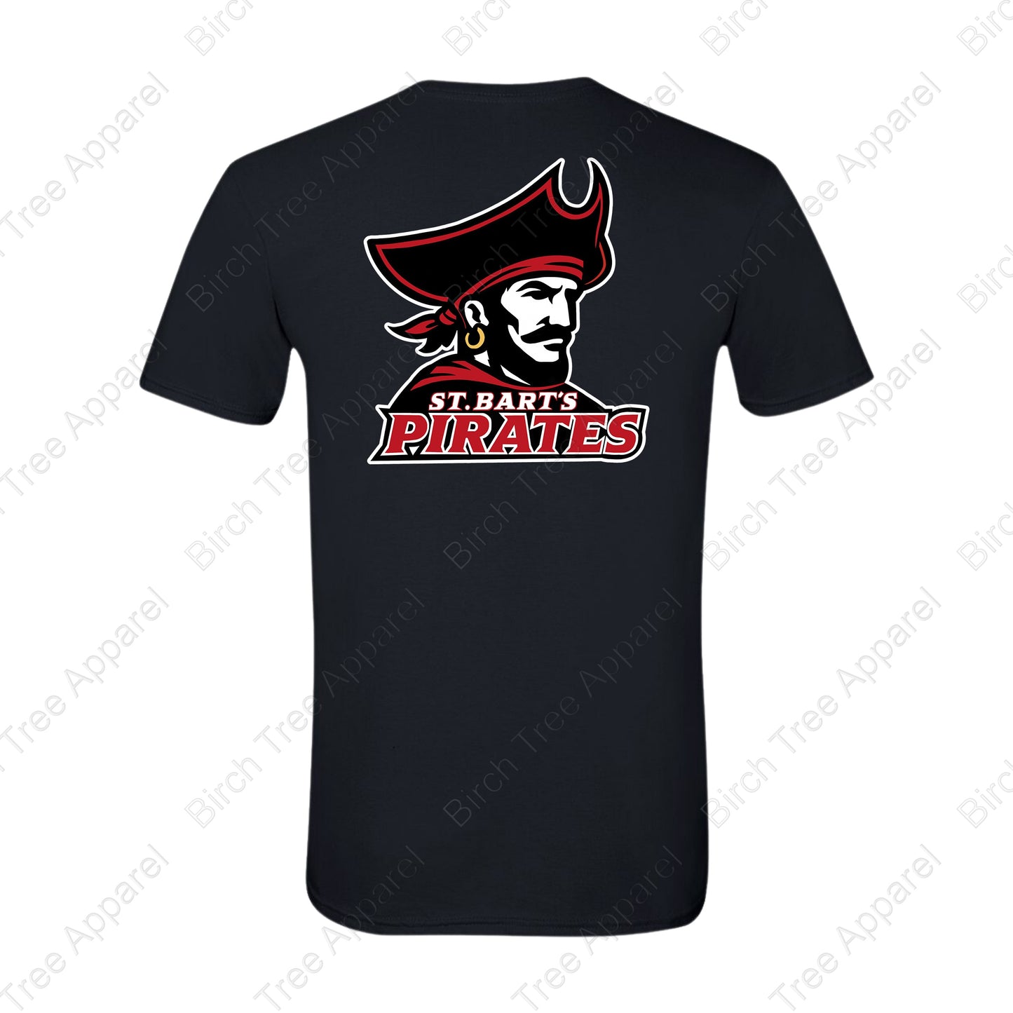 T-Shirt - St. Barts Pirates w. Pirate On Back (Adult & Youth)