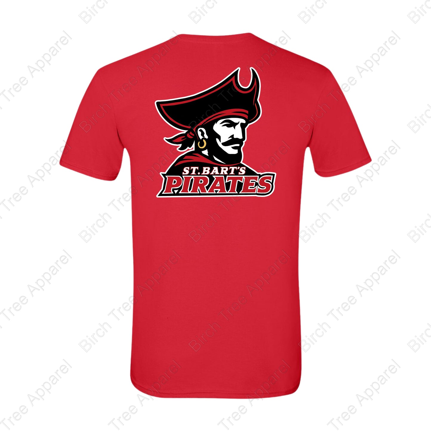 T-Shirt - St. Barts Pirates w. Pirate On Back (Adult & Youth)