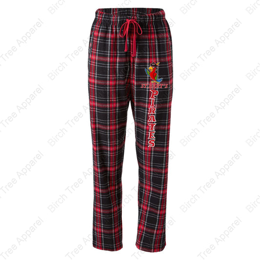 Flannel Pants - ASB Parrot, St. Barts Pirate OR Pirate Block Letters (Adult)