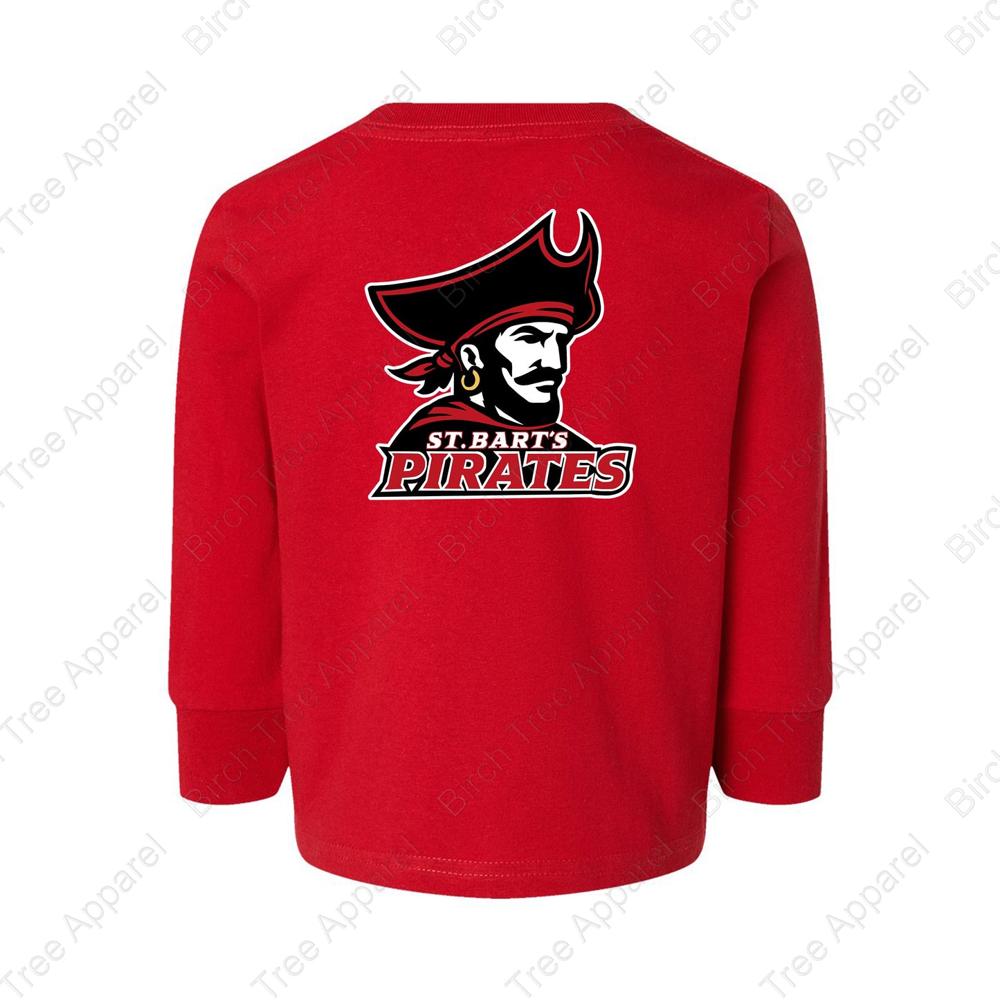 Long Sleeve Shirt - St. Barts Pirates w. Pirate On Back (Littles)