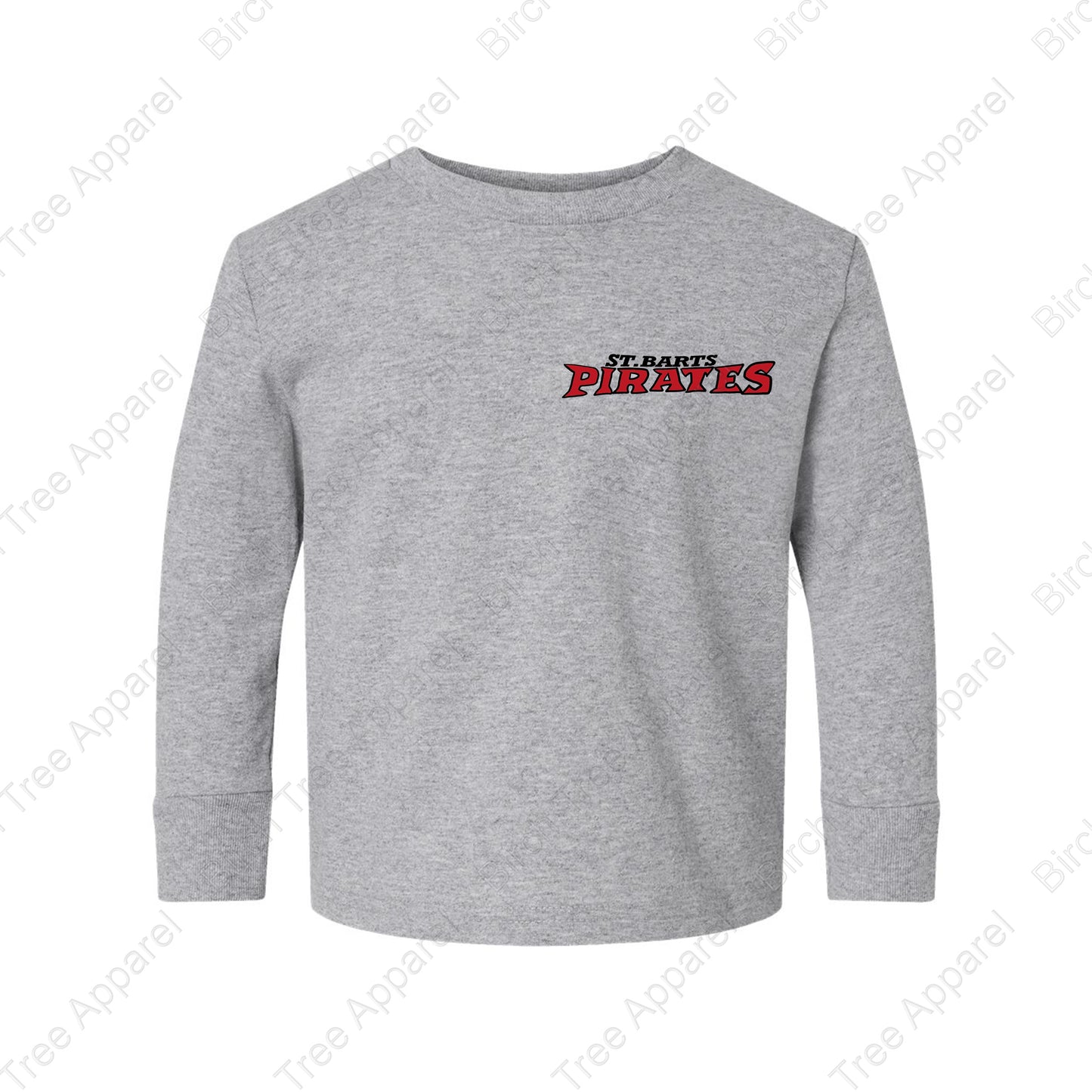 Long Sleeve Shirt - St. Barts Pirates w. Pirate On Back (Littles)
