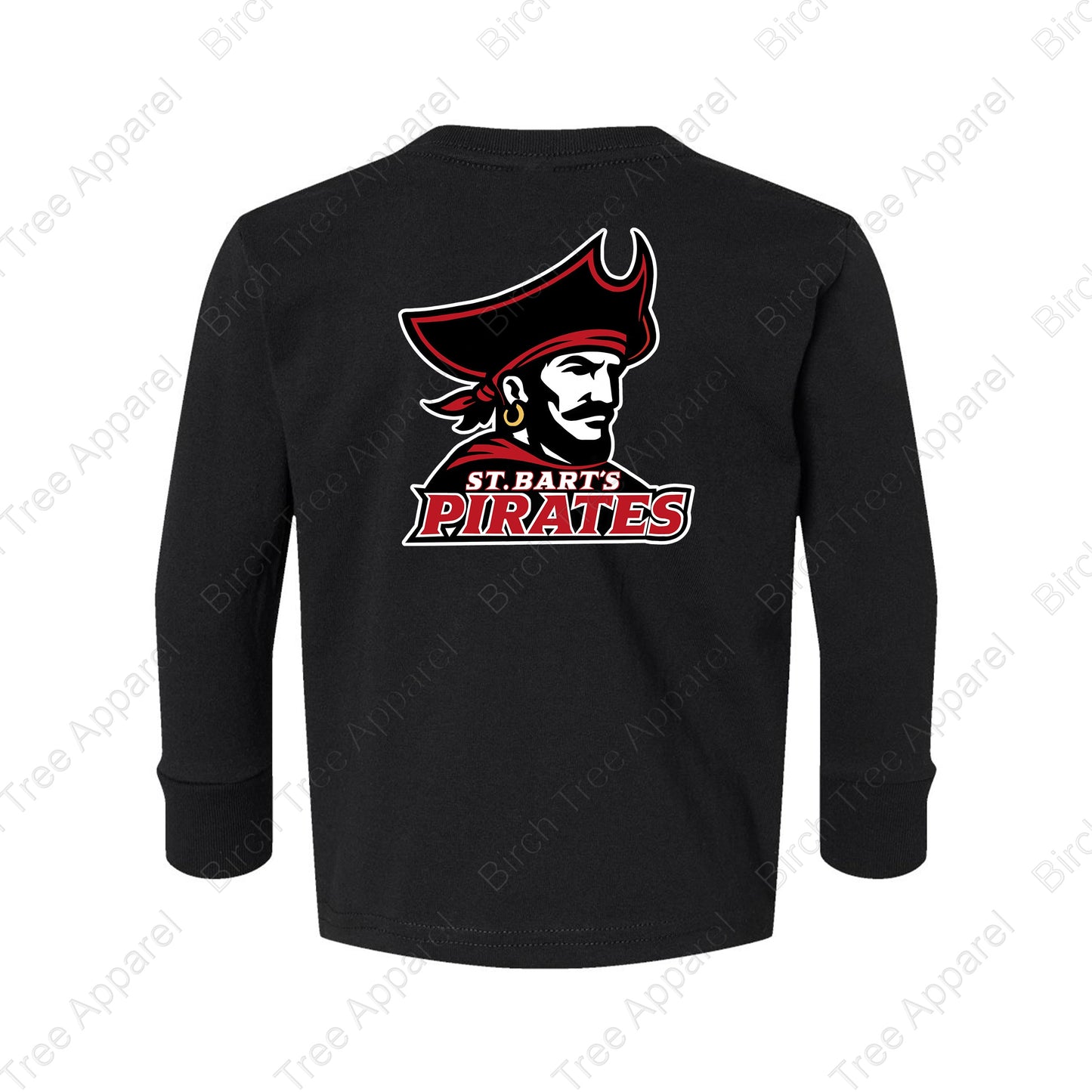 Long Sleeve Shirt - St. Barts Pirates w. Pirate On Back (Littles)