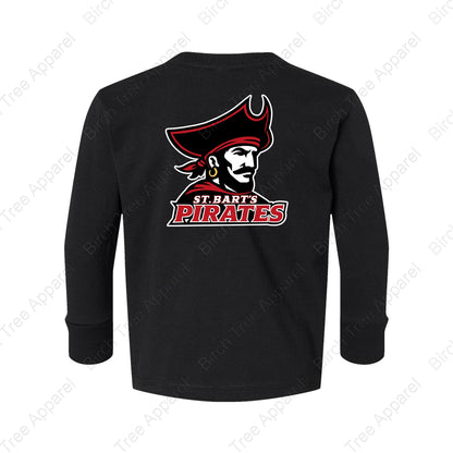 Long Sleeve Shirt - St. Barts Pirates w. Pirate On Back (Littles)