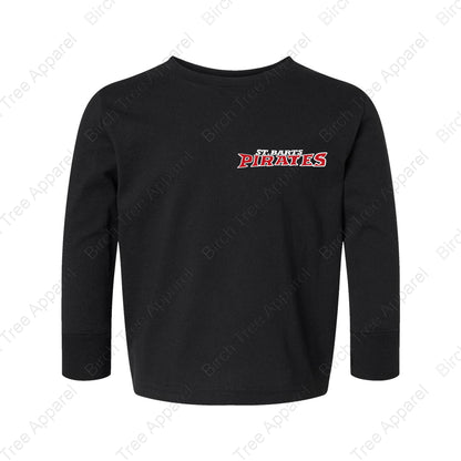 Long Sleeve Shirt - St. Barts Pirates w. Pirate On Back (Littles)