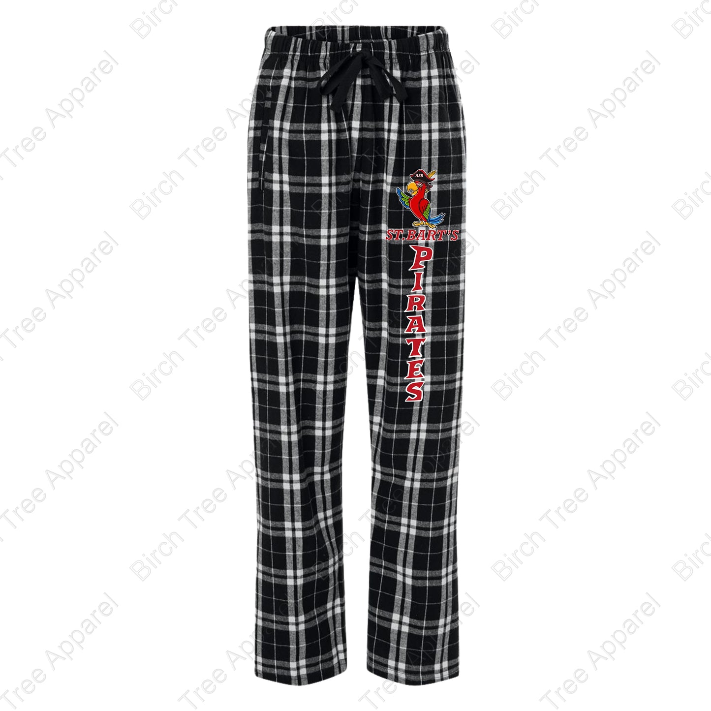 Flannel Pants - ASB Parrot, St. Barts Pirate OR Pirate Block Letters (Adult)