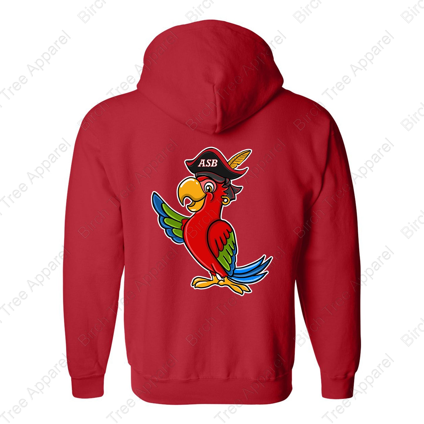 Hoodie Zip Up - St. Barts Pirates w. Parrot On Back (Youth & Adult)