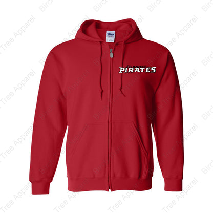 Hoodie Zip Up - St. Barts Pirates w. Pirate On Back (Youth & Adult)